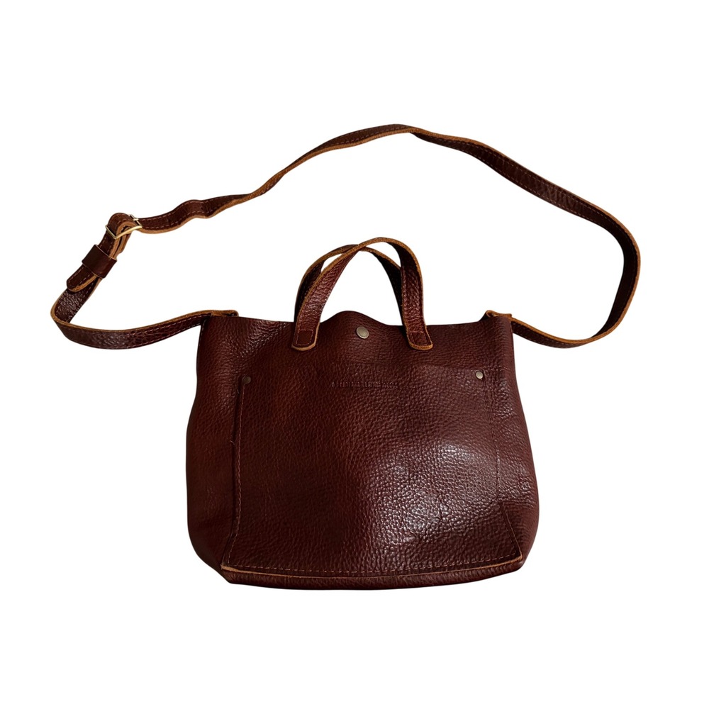 Portland Leather Goods Crossbody Bag Womens Small Brown  Leather Mini Tote